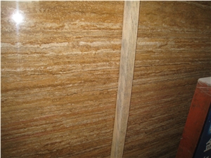 The Popular Gold Color Of Travertine with Beatiful Surface Slabs & Tiles, Golden Travertine Slabs & Tiles