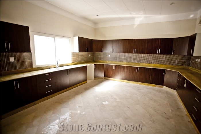 Custom Kitchen Marble Flooring and Counter Tops