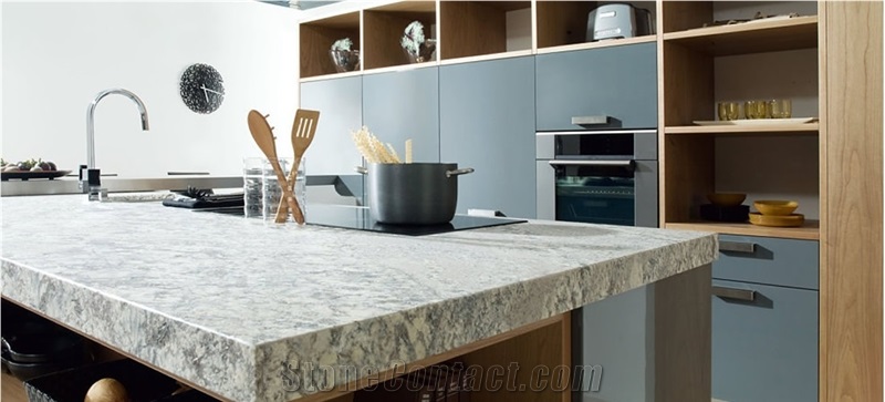White Rainbow Granite Kitchen Countertop