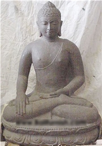 China Grey Granite Religious Sculpture, Buddha Statue
