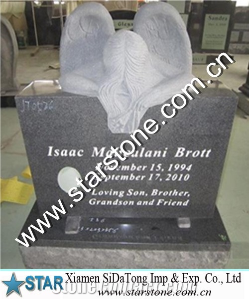 Chinese Black Granite Tombstone and Monument