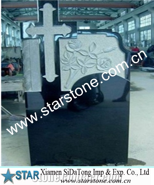 Chinese Black Granite Tombstone and Monument