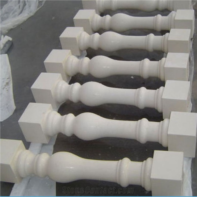 Chinese White Marble Balustrades, Guanxi White Marble Handrails