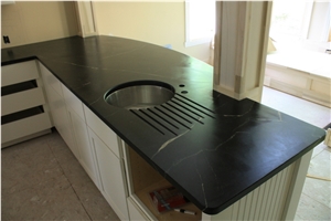Natural Stone Drainboard Granite Kitchen Countertops