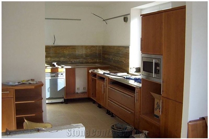 Kashmir Gold Granite Kitchen Countertop