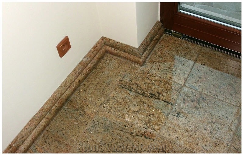 Sivakasi Gold Granite and Ivory Cream Granite Floor Tiles, India Yellow Granite