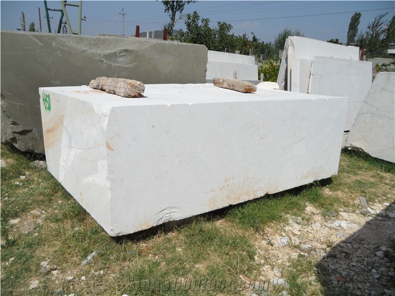 Bianco Perlato Skrapar Block, Bianco Perlato Marble Blocks
