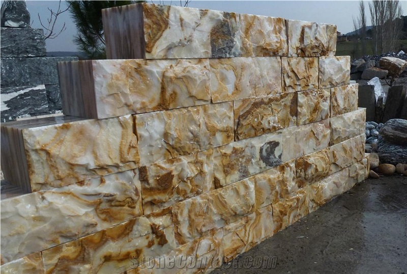 Yellow Marble Stone Wall Bicks