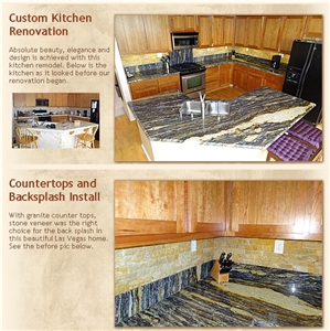 Custom Kitchen Renovation, Countertops and Backsplash Install