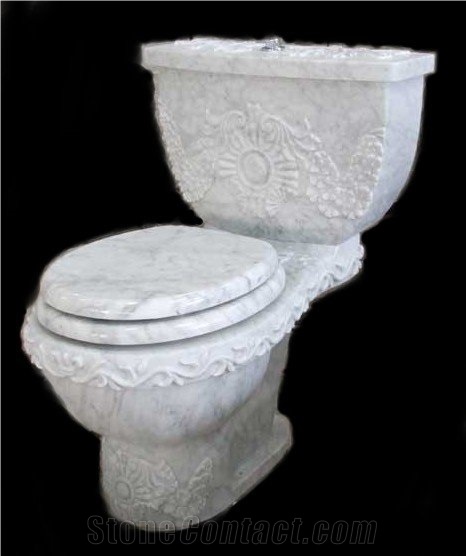 Carrara White Marble Toilet
