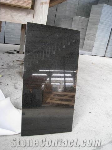 G684 Black Granite Polished Floor Tiles, China Black Granite