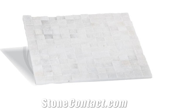 Natural Cubic White Marble 3d Wall Mosaic Panels