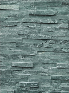Green Rustic Decorative Stone Wall Tiles, Green Slate Stacked Wall Stone