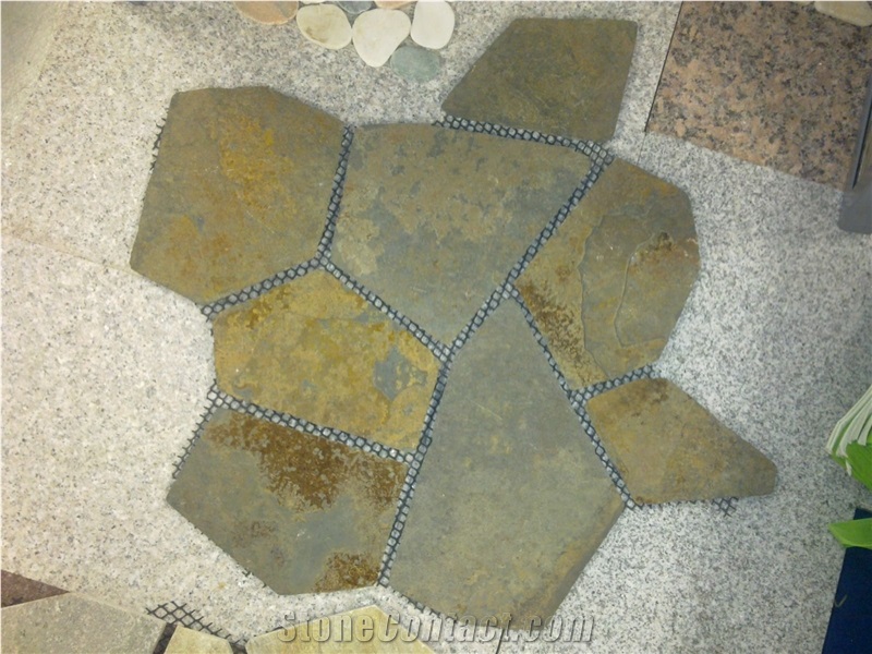 In Stock Decorative Natural Rust Slate Flagstone on the Grid