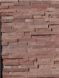 Red Sandstone Stacked Wall Panel