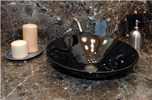 Breche Nouvelle Marble Bathroom Vanity Top with Vessel Sink