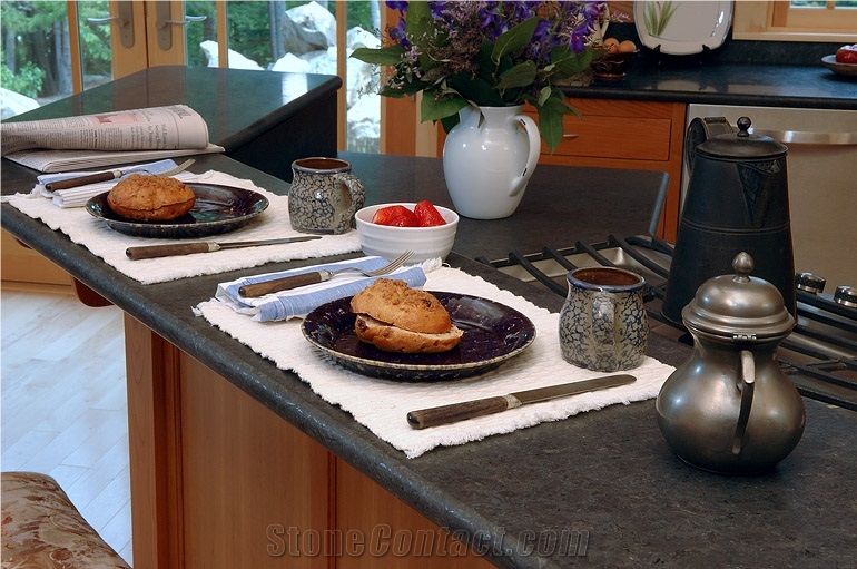 Granite Kitchen Counter Baking Area, Honed Granite Breakfast Bar Top