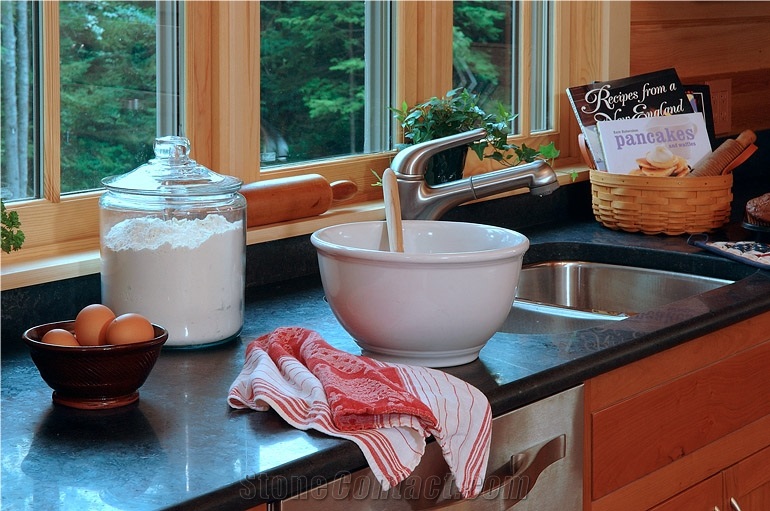 Granite Kitchen Counter Baking Area, Honed Granite Breakfast Bar Top