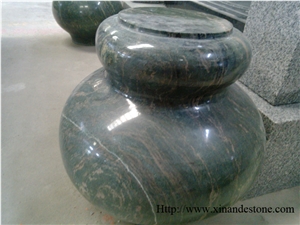 Green Jadeite Granite Monumental Vase