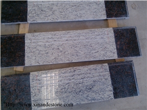 Santa Cecilia and Tan Brown Granite Steps