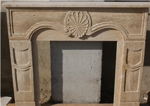 Beige Travertine Fireplaces, Fireplace Decorating