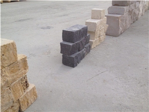 Light Cream Travertine Travertine Wallstones Ready Stock Immediate Shipment, Beige Travertine Walling Building Stones