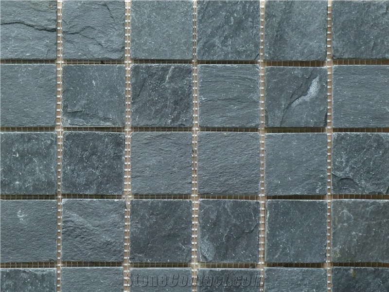 Imperial Black Slate Riven Mosaic