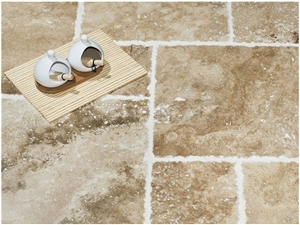 Rustico Travertine French Pattern - Unfilled & Chiselled Edge