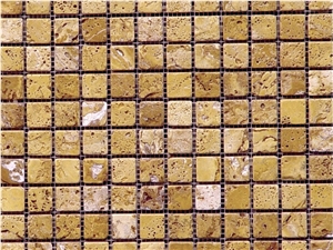 St - Yellow Travertine Tumbled Mosaic