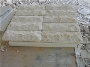 Jerusalem Bone White Limestone Mushroomed Walling Tiles