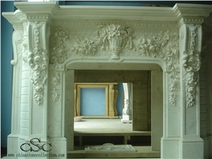 Marble Fireplace,China White Marble Fireplace