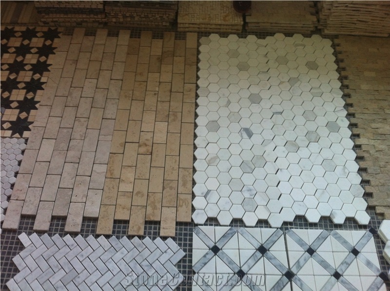 Guangxi White Marble Polished Mosaic,Wall Mosaic 7