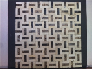 Mosaic 21, Emperador Marble+Beige Marble Mosaic
