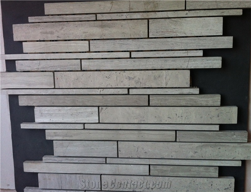 White Marble Linear Strips Mosaic 12,Polished White Marble Mosaic
