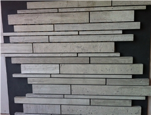 White Marble Linear Strips Mosaic 12,Polished White Marble Mosaic
