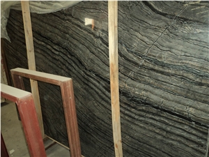 China Black Wood Vein Marble Polishing Slabs
