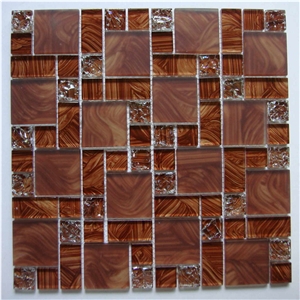 Glass and Marble Mosaic Tile, Red Mosaic