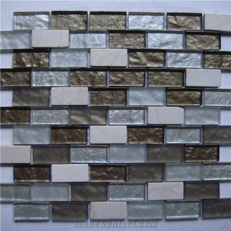 High Quality Glass and Marble Mosaic Tile (HCM-X-044)