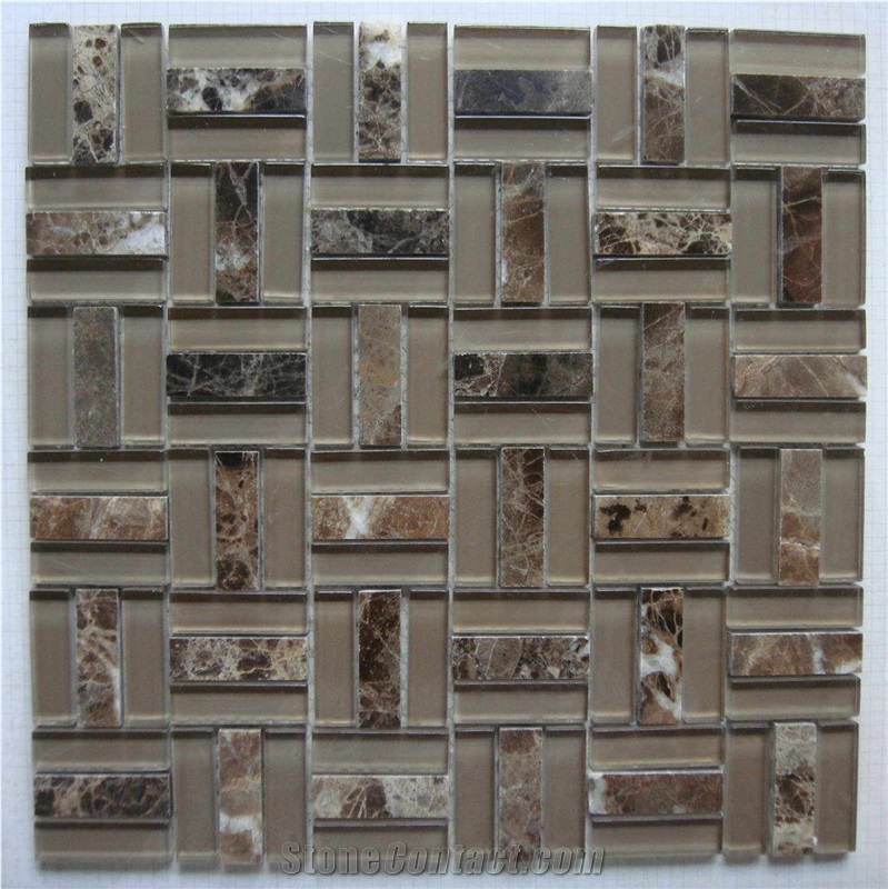 High Quality Glass and Marble Mosaic Tile (HCM-X-048)
