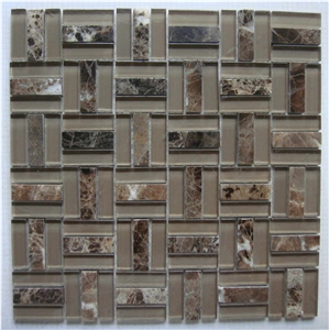 High Quality Glass and Marble Mosaic Tile (HCM-X-048)