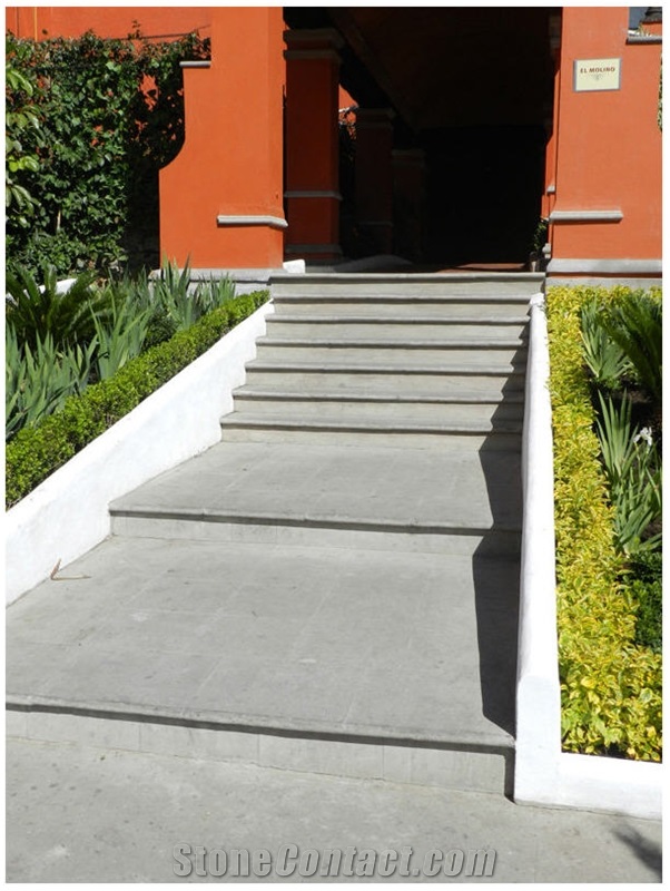 Santo Tomas Gris Marble Steps, Grey Marble Deck Stairs
