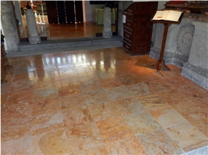 Ticul Naranja Limestone Floor Tiles, Mexico Red Limestone