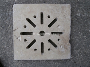 Grille Siphon Antique Travertine Water Drainage, Beige Travertine Water Drainage