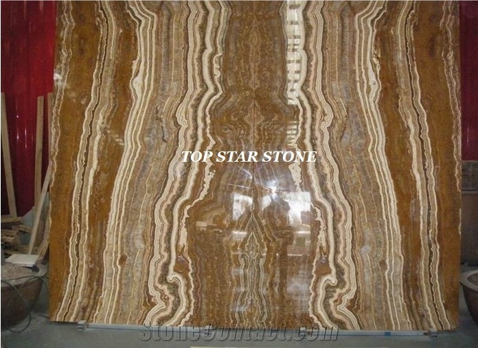 Wood Grain Onyx Slabs & Tiles, China Brown Onyx