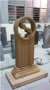 Autralia Wooden Sandstone Headstone, Brown Sandstone Headstone