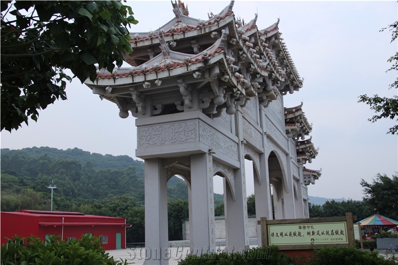 Chinese Traditional Style Granite Landscaping Gates