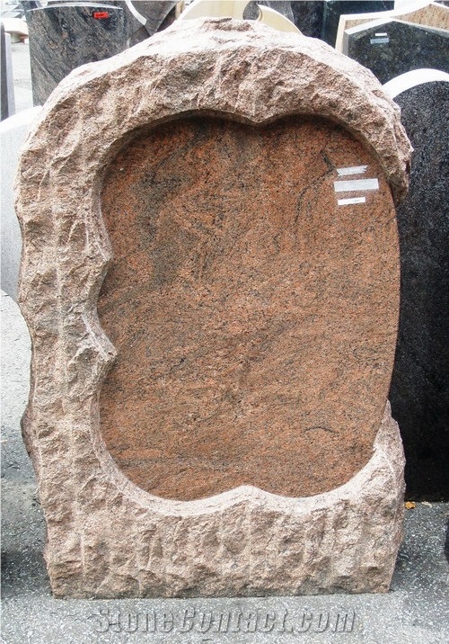 Red Granite Headstone, Multicolor Red Granite Headstone