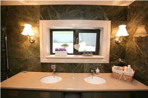 Rain Forest Green Marble Bathroom Floor and Wall Tile