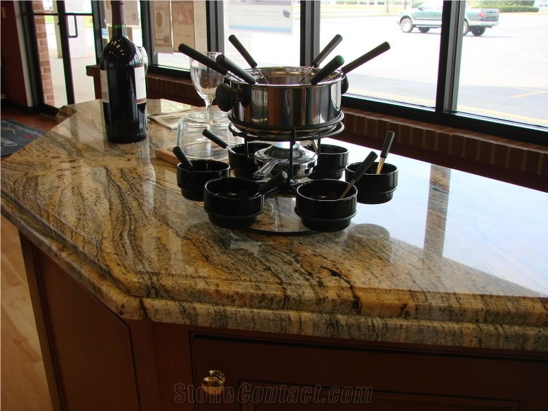 River Gold Granite Kitchen Countertop River Gold Yellow Granite