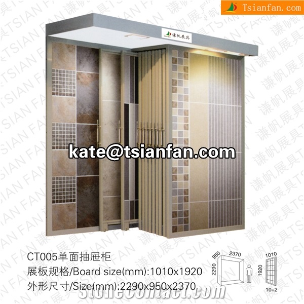 Ct005 Floor Tile Designs Sliding Display Rack Stand